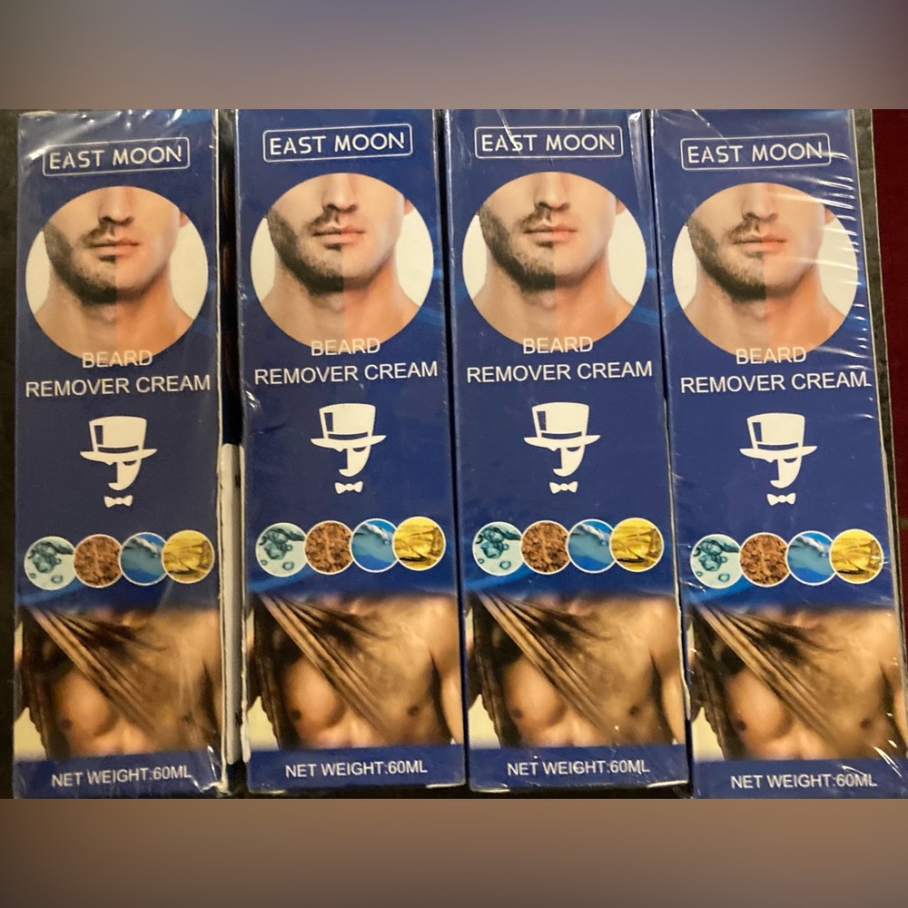 NWT 4 Sealed Packages East Moon  Beard Remover Cream .60 ml